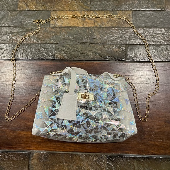 NWOT Transparent PVC Jelly Crossbody Girl Purse - Picture 7 of 8